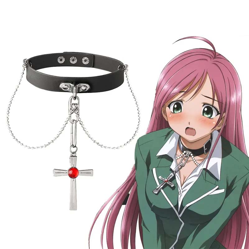 Crystal Choker Necklace - Anime Rosario i wampir czerwony naszyjnik