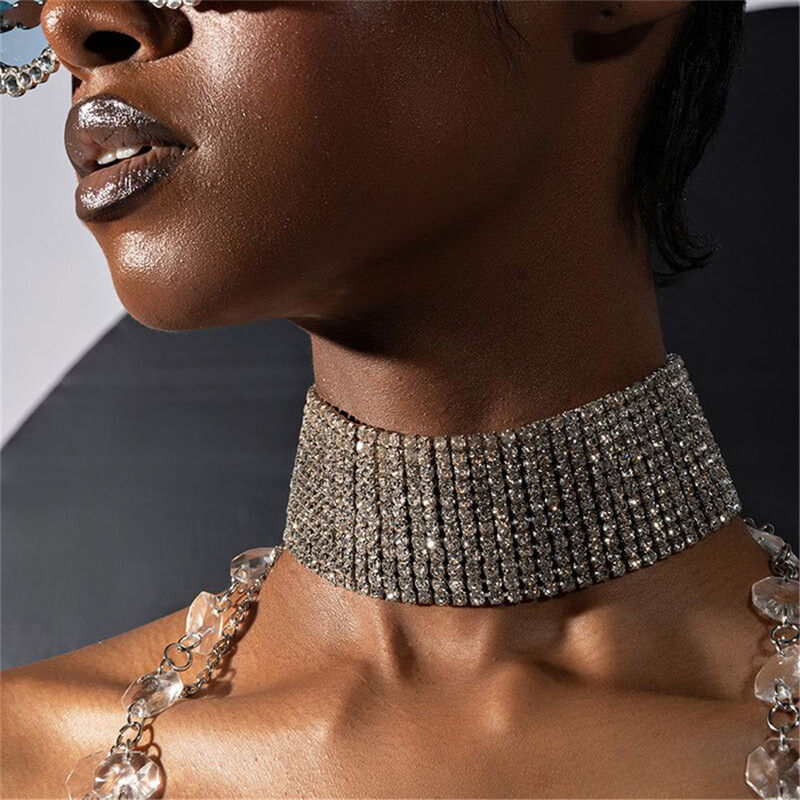 Crystal Choker Necklace - Naszyjnik Dla Kobiet Kryształowy Naszyjnik Choker