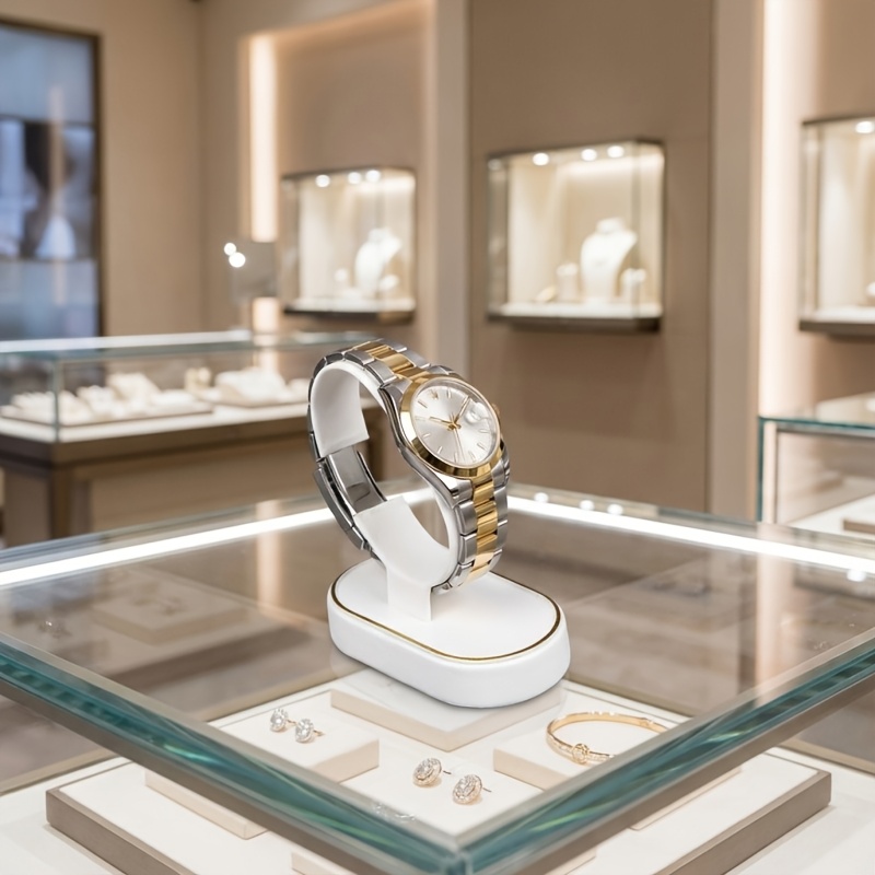 Jewelry Or Watches - Stojak ekspozycyjny na zegarki, biały stojak