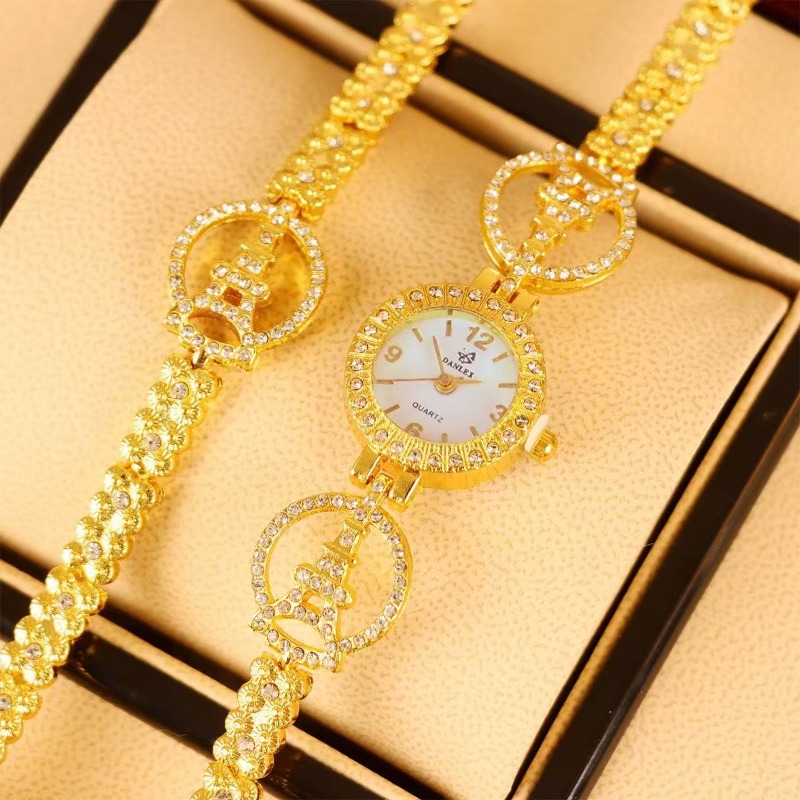 Jewelry Diamond Watches - 2 szt. Luksusowe zegarki bransoletki z