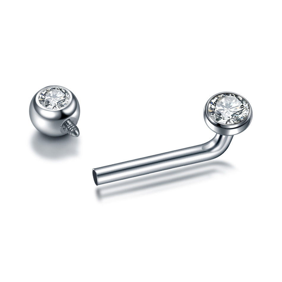 1PC G23 Titanium CZ Curved Bar – Christina Jewelry & Watches Marguerite Ørestik Forgyldt Sølv recenzja i cena