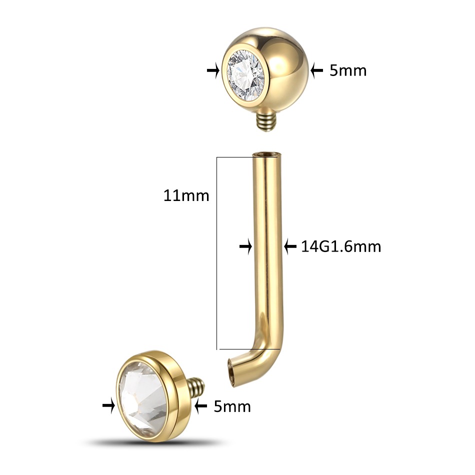 5 sztuk/partia G23 Tytan Chris – Christina Jewelry & Watches Marguerite Ørestik Forgyldt Sølv recenzja i cena