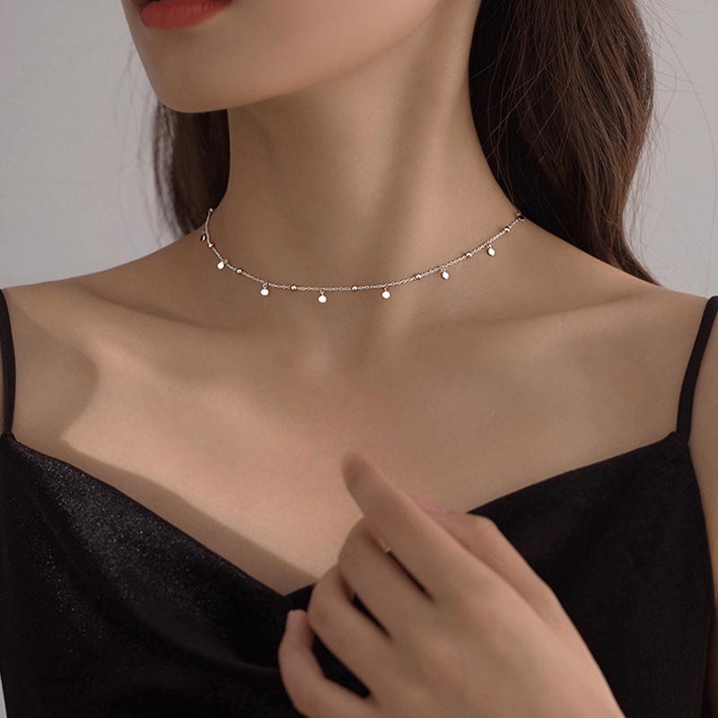 925 Sterling Silver Delicate J – Crystal Choker Necklace recenzja i cena