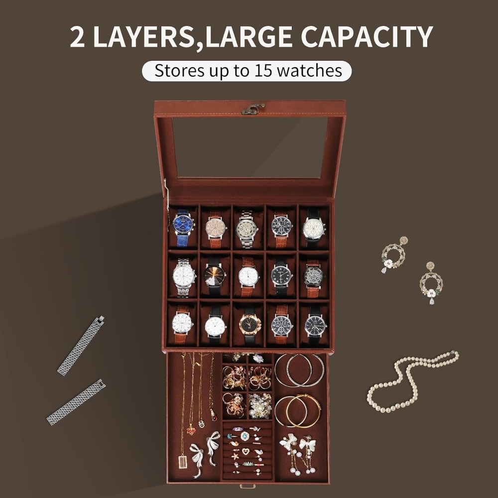 2-poziomowe pudełko na zegarki – Jewelry Box That Holds Watches recenzja i cena