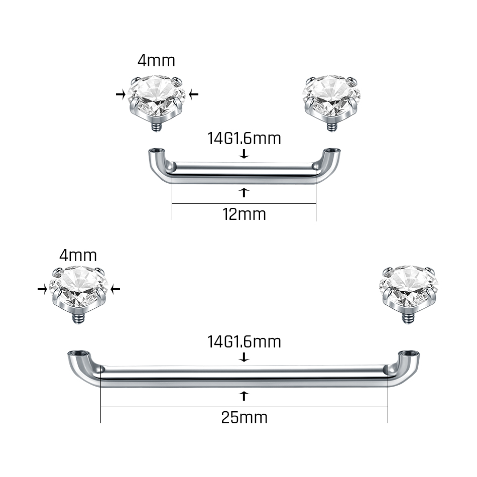 1PC Titanium Surface Piercing  – Christina Jewelry & Watches Marguerite Ørestik Forgyldt Sølv recenzja i cena