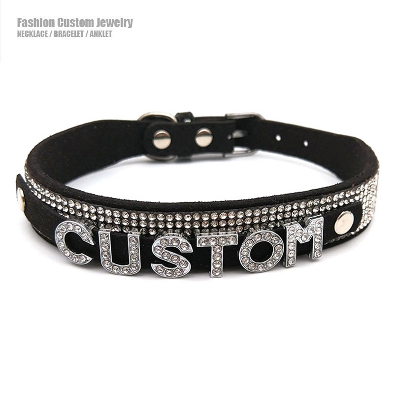 Błyszczące litery Rhinestone n – Crystal Choker Necklace recenzja i cena
