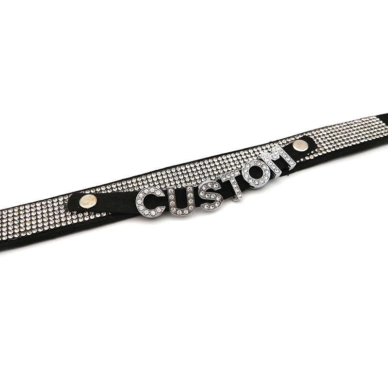 Błyszczące litery Rhinestone n – Crystal Choker Necklace recenzja i cena