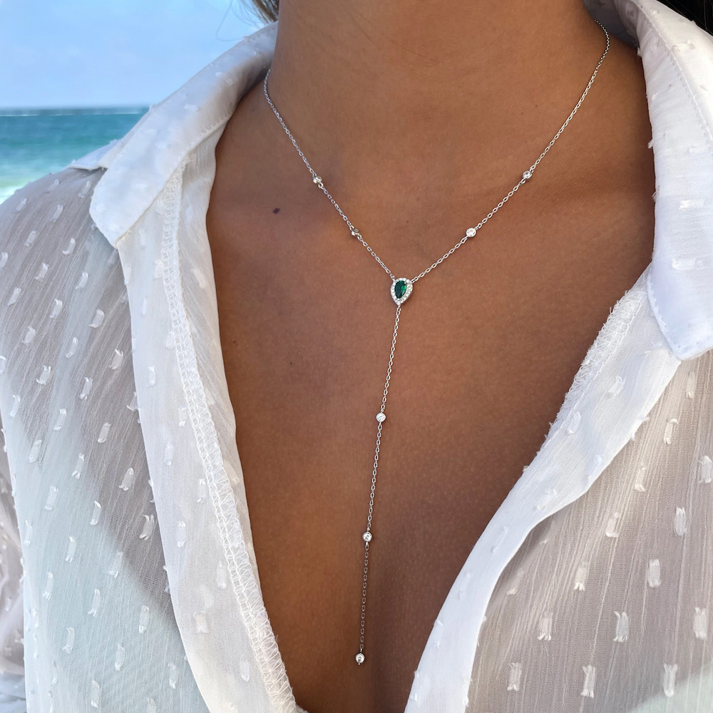 Stonefans Emerald Green Teardr – Crystal Choker Necklace recenzja i cena